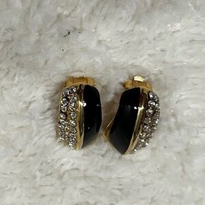 Elegant Gold and Black Earrings